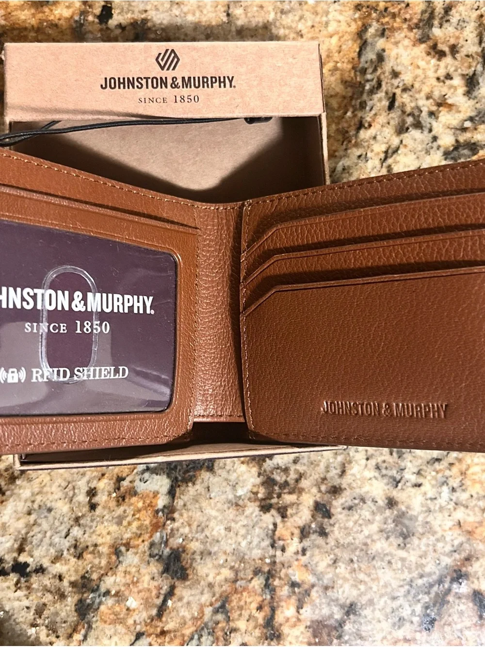 Johnston & Murphy Men's Leather Wallets — Navy and Brown Set